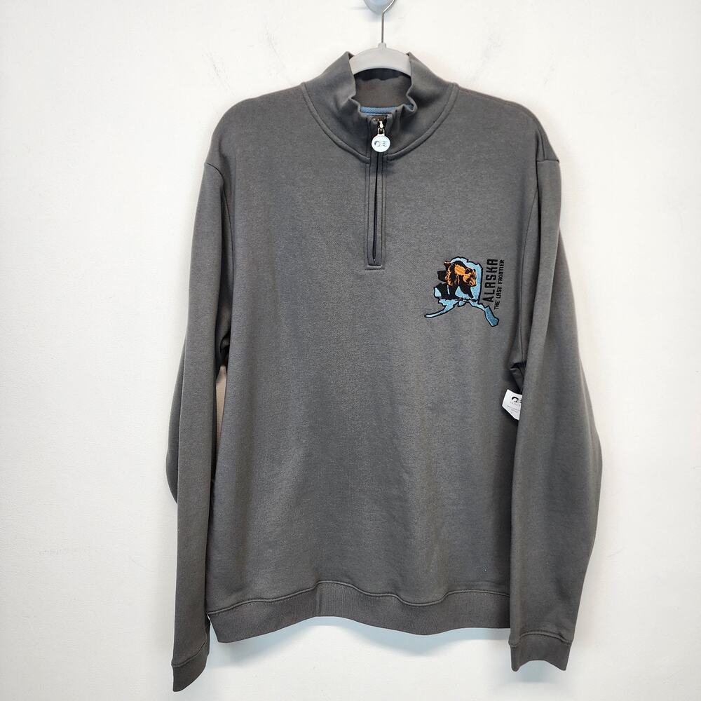 Princess Cruise Line Alaska Sweatshirt Adult Size L Gray 1/4 Zip State Bear Ship